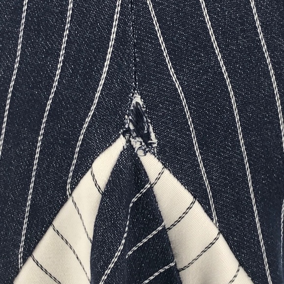 Wai Ming Navy Pinstripe Joy Fit and Flare Dress - Picture 9 of 9